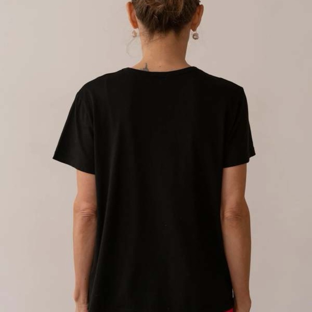 NWT Donni The Jersey Tee in Black Supima Cotton - Picture 3 of 6